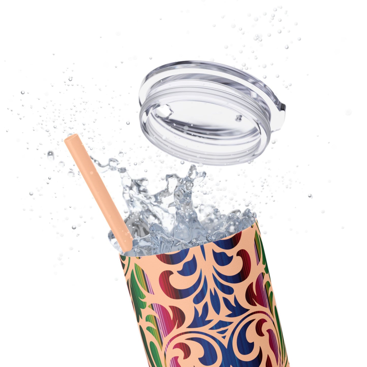 Tooled Serape - Skinny Tumbler with Straw, 20oz