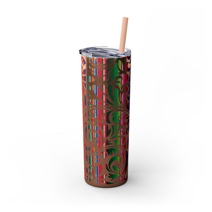 Tooled Serape - Skinny Tumbler with Straw, 20oz