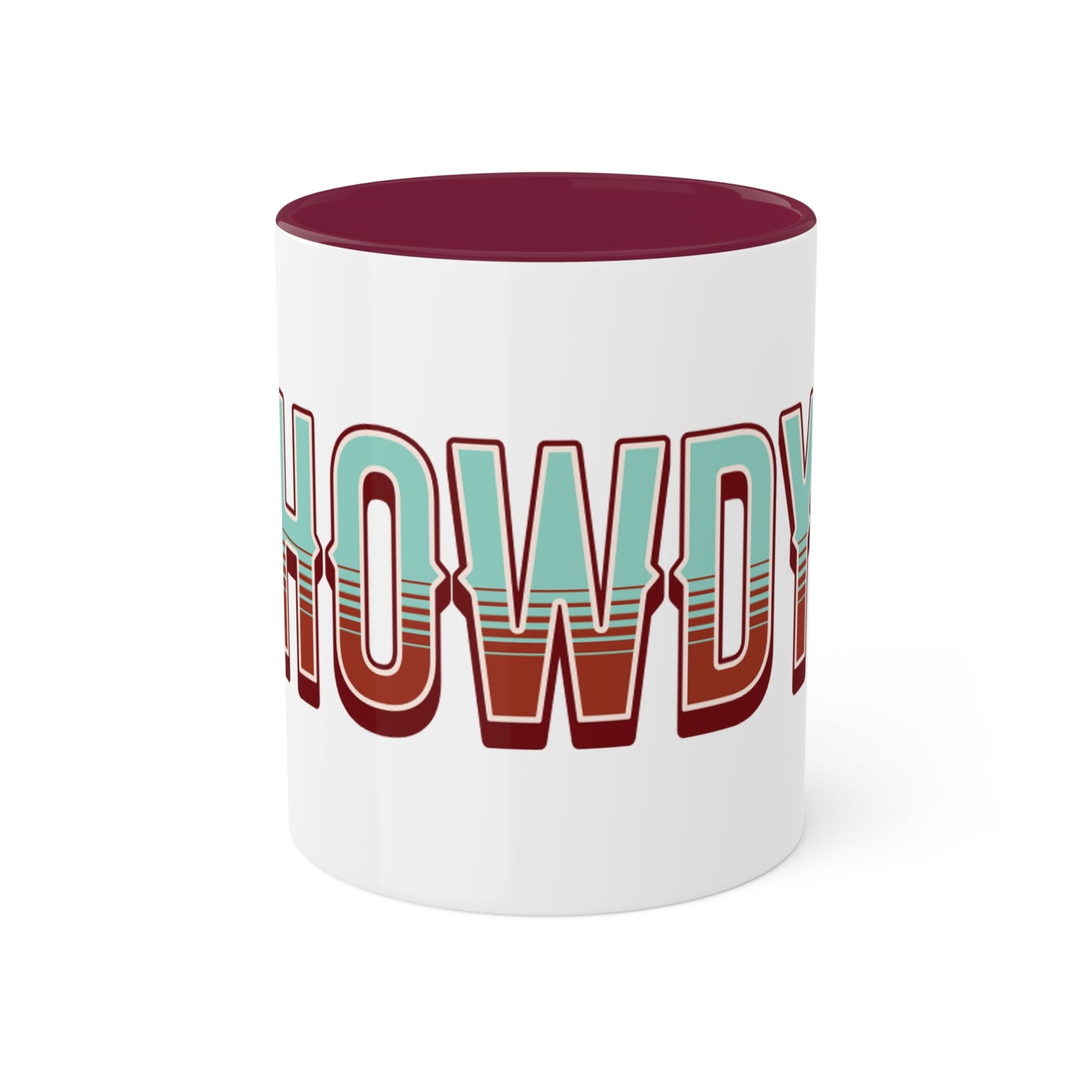 Howdy Western Font Colorful Ceramic Coffee Mugs, 11oz