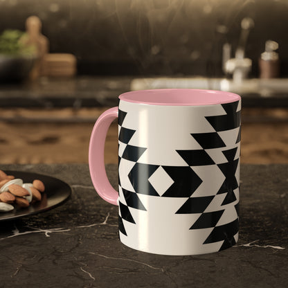 Bold Aztec Graphic Icon Colorful Ceramic Coffee Mugs, 11oz