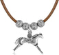 American West Jewelry Southwestern Stallion Necklace-Features Sterling Silver Pendant with 17 Inch Brown Leather Cord