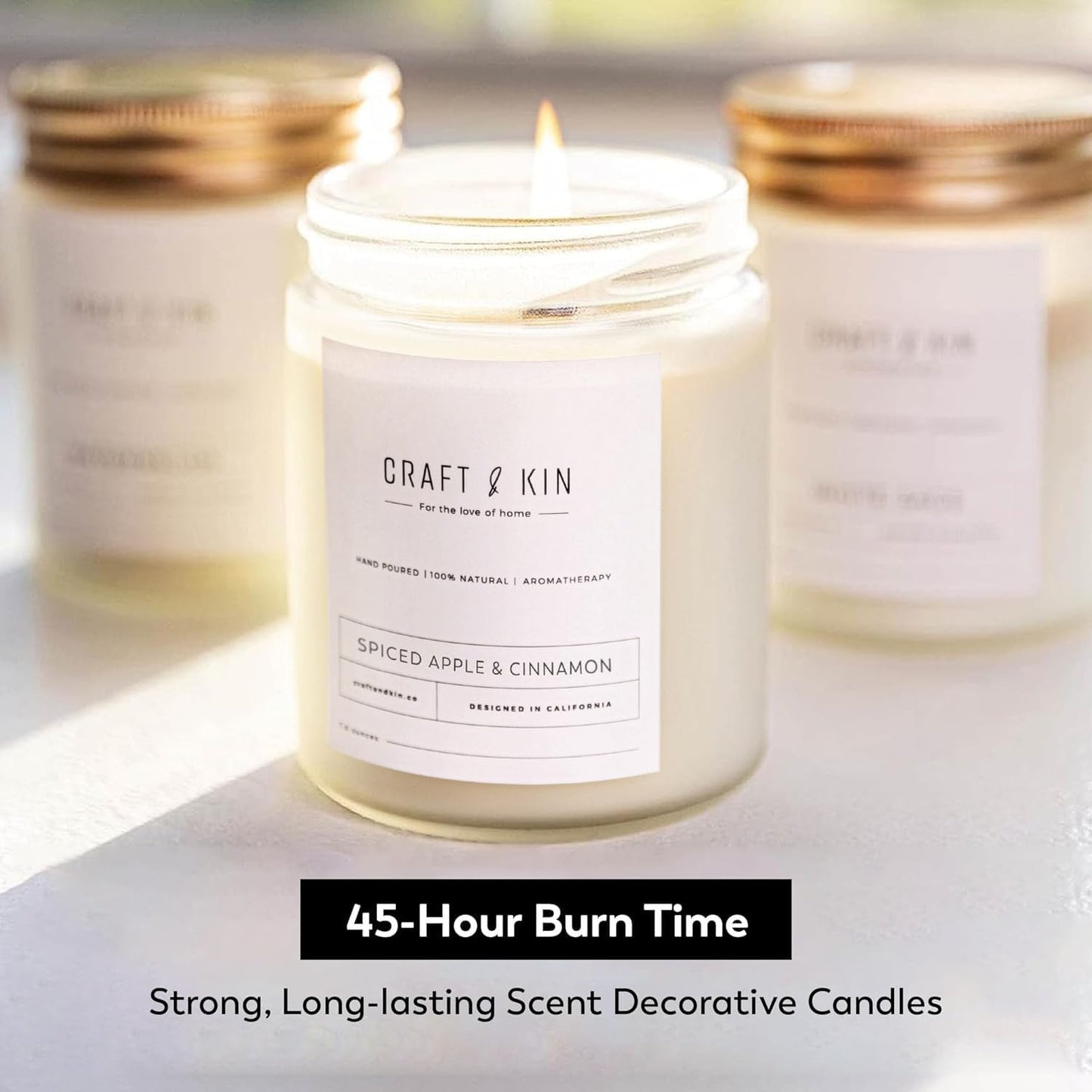 Craft and Kin Scented Candle | 8 oz 45 Hour Burn | All Natural Soy Candles