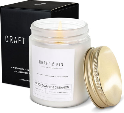 Craft and Kin Scented Candle | 8 oz 45 Hour Burn | All Natural Soy Candles