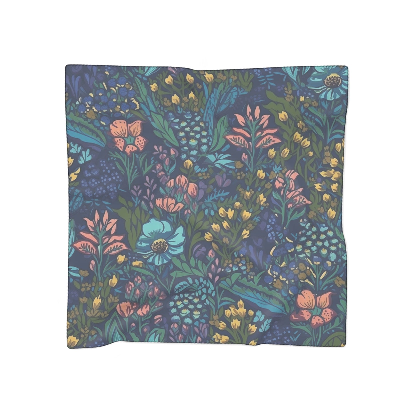 Native Floral - Wild Rag - Semi Sheer Poly