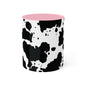 Black and White Graphic Cowhide Cow Print Colorful Ceramic Coffee Mugs, 11oz