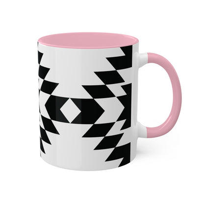 Bold Aztec Graphic Icon Colorful Ceramic Coffee Mugs, 11oz