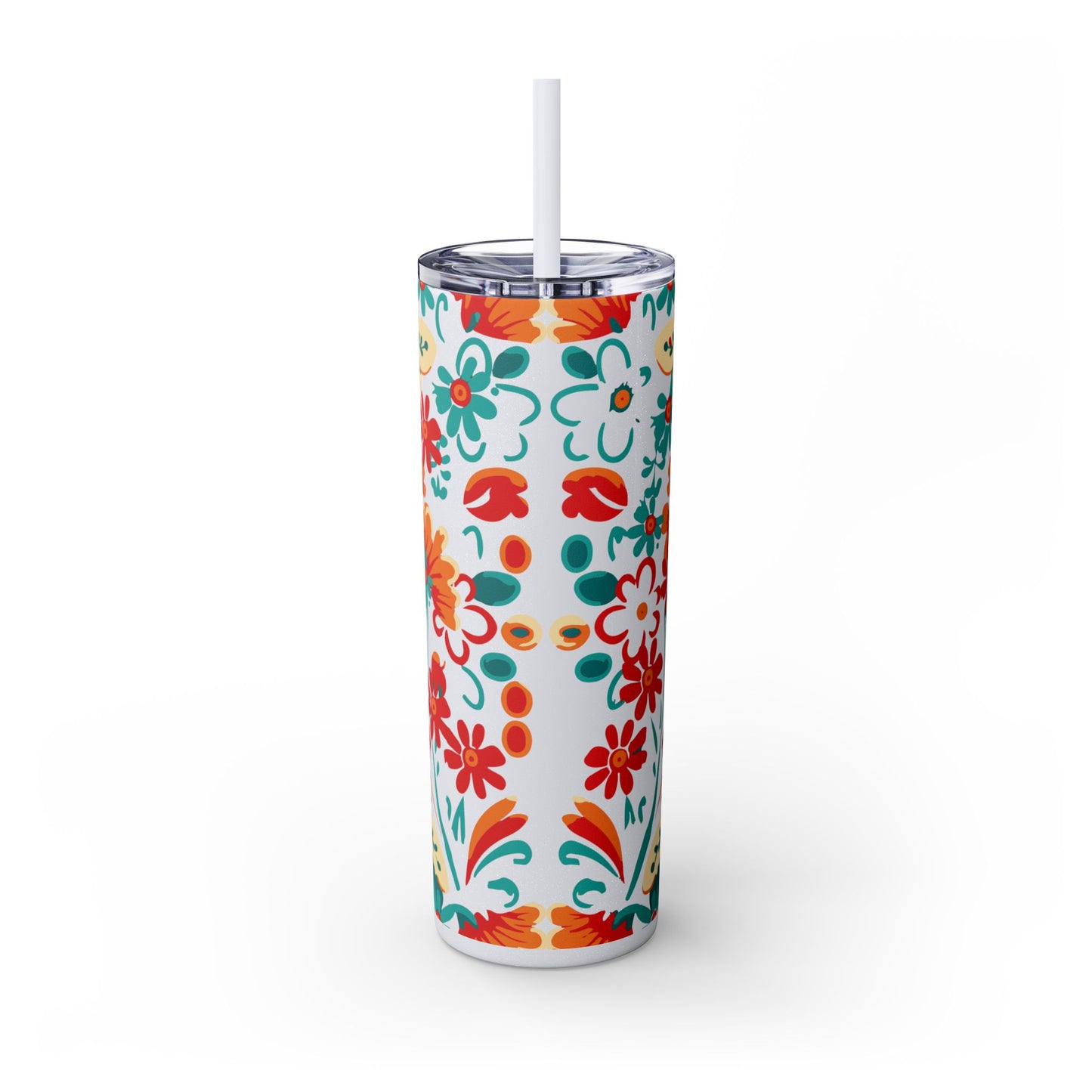 Wild at Heart Floral - Skinny Tumbler with Straw, 20oz