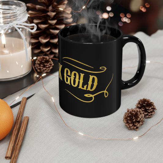 Black Gold - 11oz Black Ceramic Coffee Mug