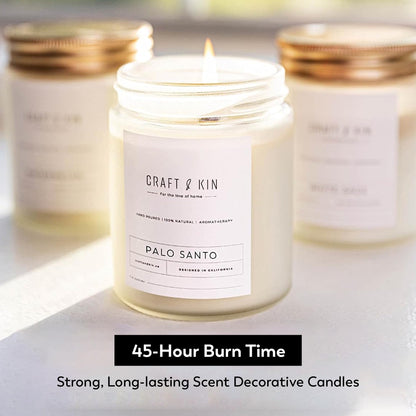 Craft and Kin Scented Candle | 8 oz 45 Hour Burn | All Natural Soy Candles