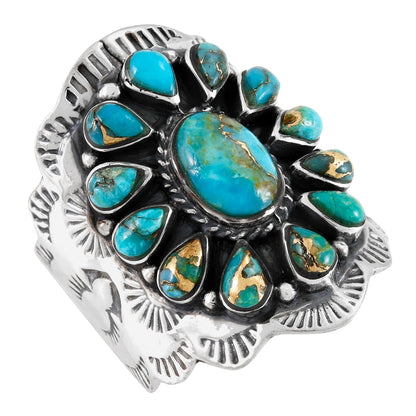 Turquoise Ring Sterling Silver 925 Size 6 to 11