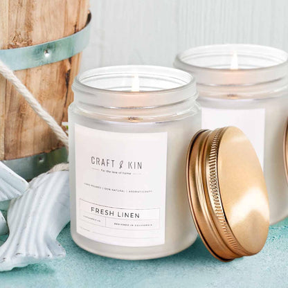 Craft and Kin Scented Candle | 8 oz 45 Hour Burn | All Natural Soy Candles