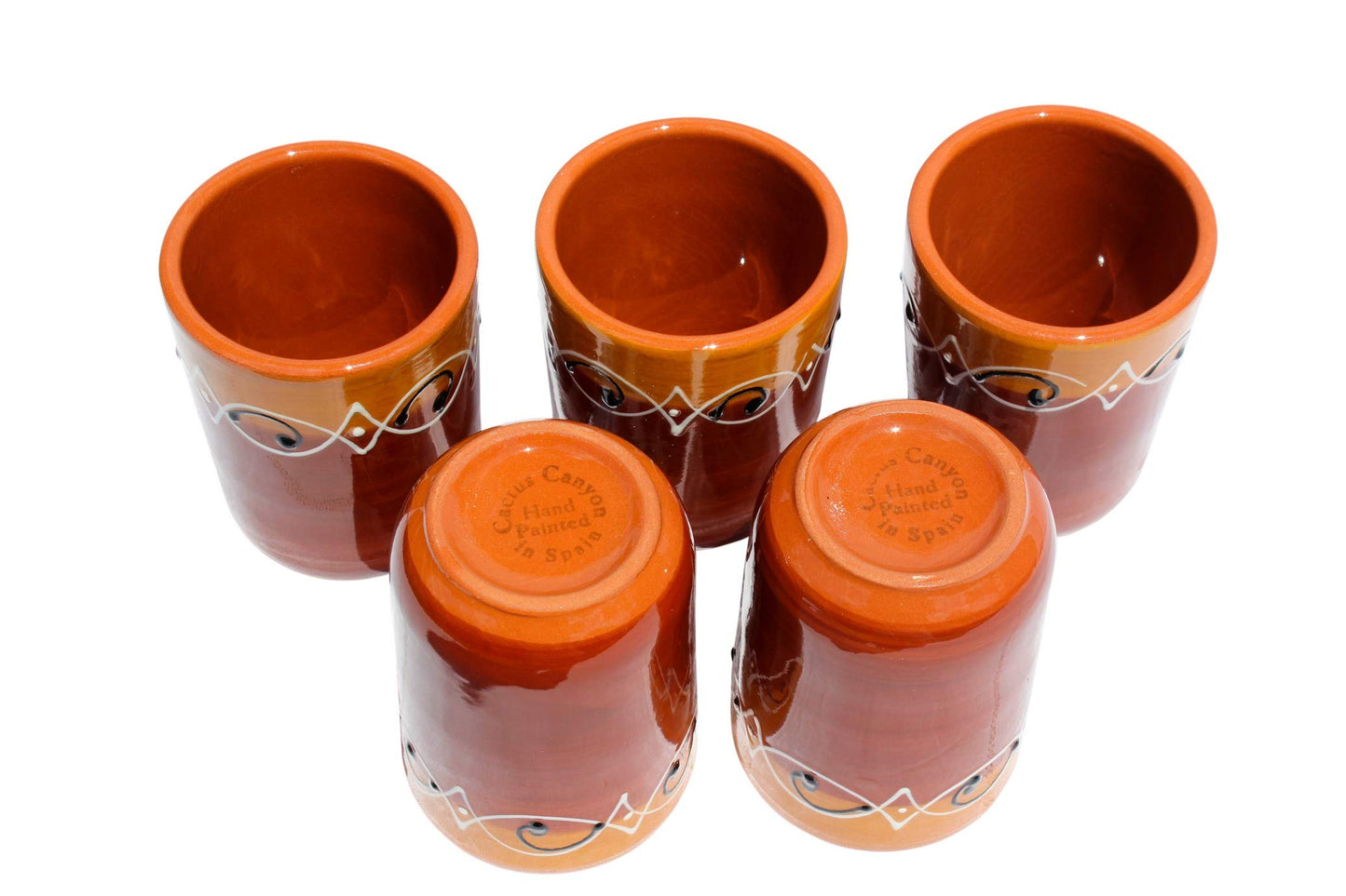 Spanish Terracotta 5-Piece Kitchen Tumbler Cup Set, Multicolor