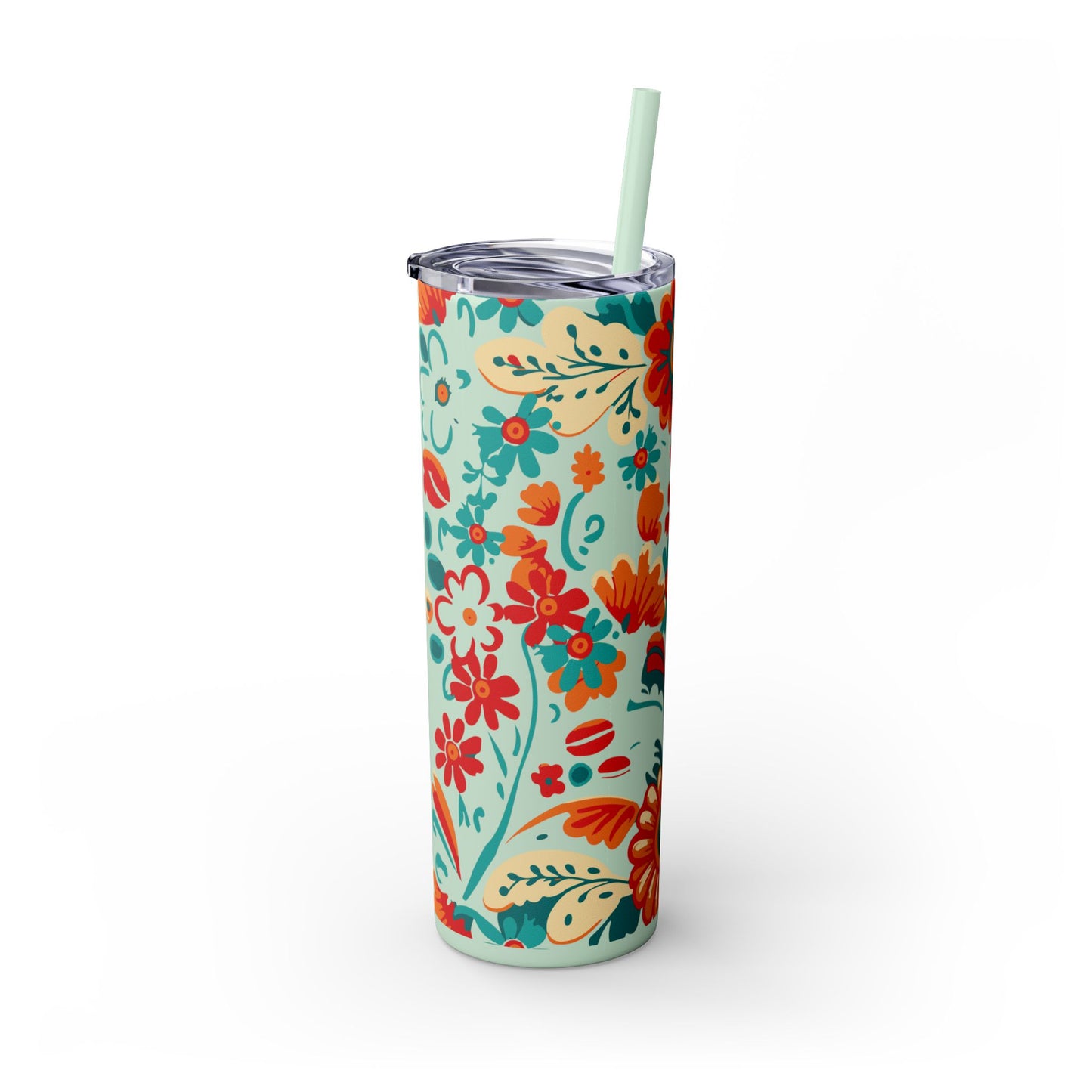 Wild at Heart Floral - Skinny Tumbler with Straw, 20oz