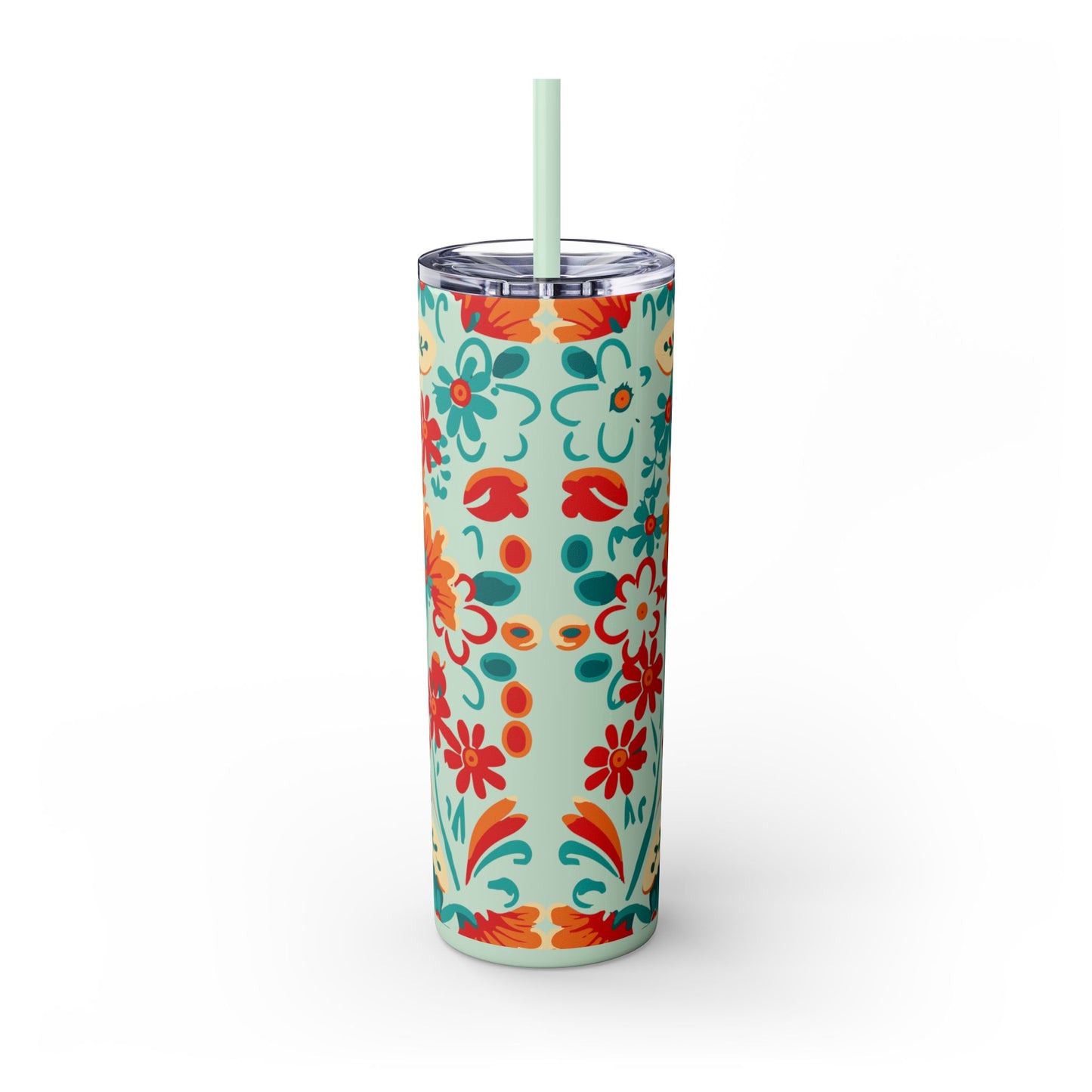 Wild at Heart Floral - Skinny Tumbler with Straw, 20oz