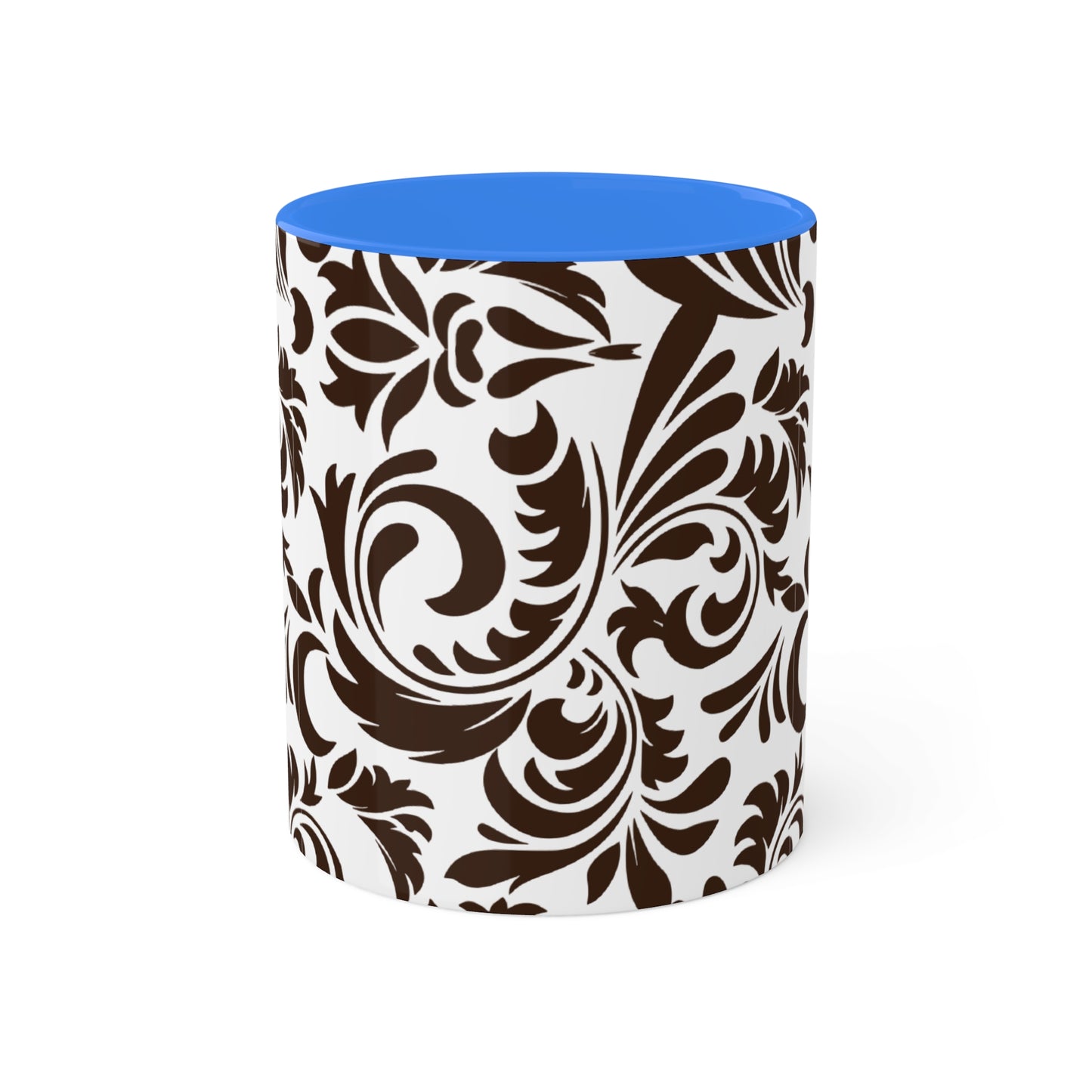 Graphic Tooled Leather Colorful Ceramic Coffee Mugs, 11oz