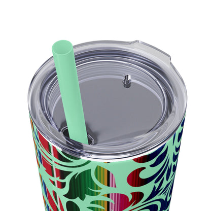 Tooled Serape - Skinny Tumbler with Straw, 20oz