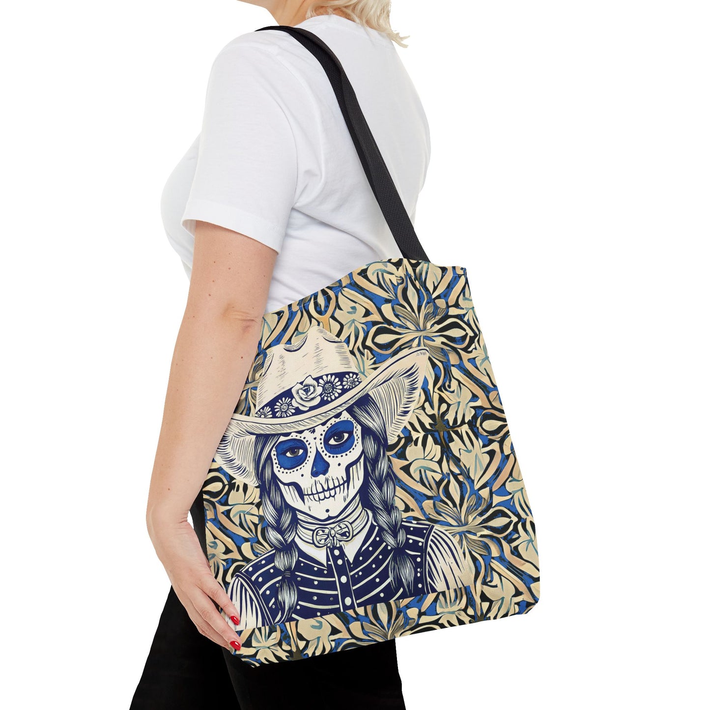 Etched Western Day of the Dead Cowgirl Tote Bag Accessory (AOP)