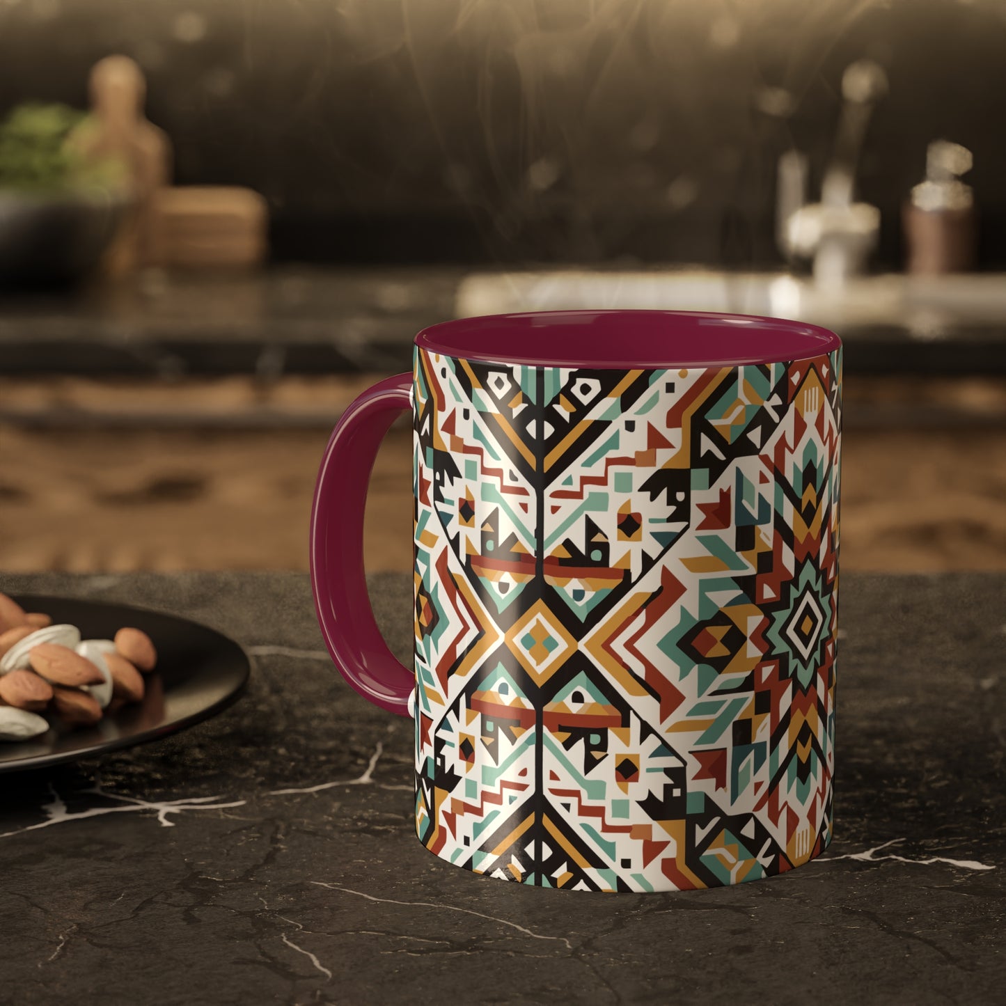 Southwestern Starburst Colorful Ceramic Coffee Mugs, 11oz