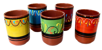 Spanish Terracotta 5-Piece Kitchen Tumbler Cup Set, Multicolor