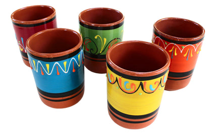 Spanish Terracotta 5-Piece Kitchen Tumbler Cup Set, Multicolor