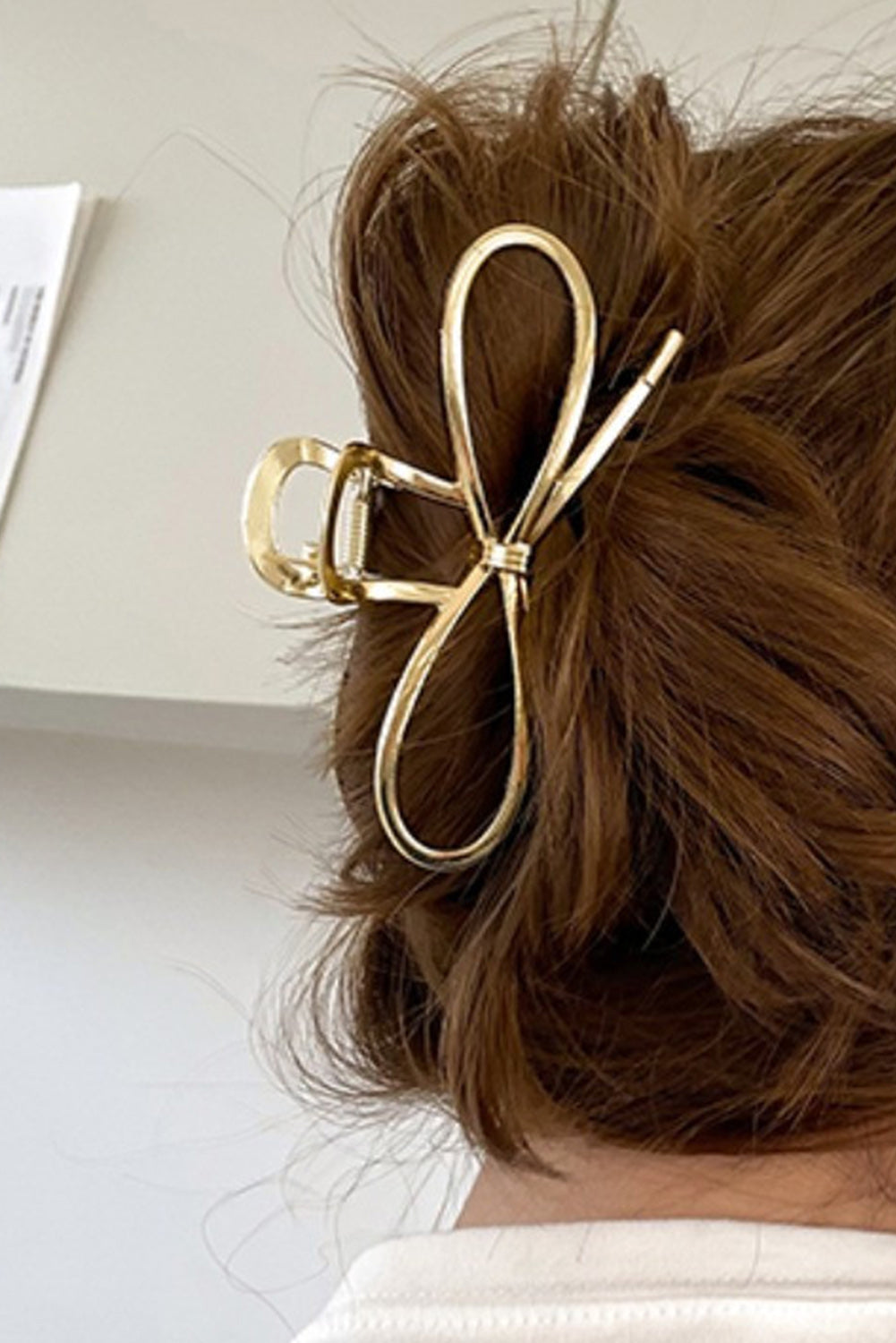 Gold Bowknot Shape Claw Hair Clip