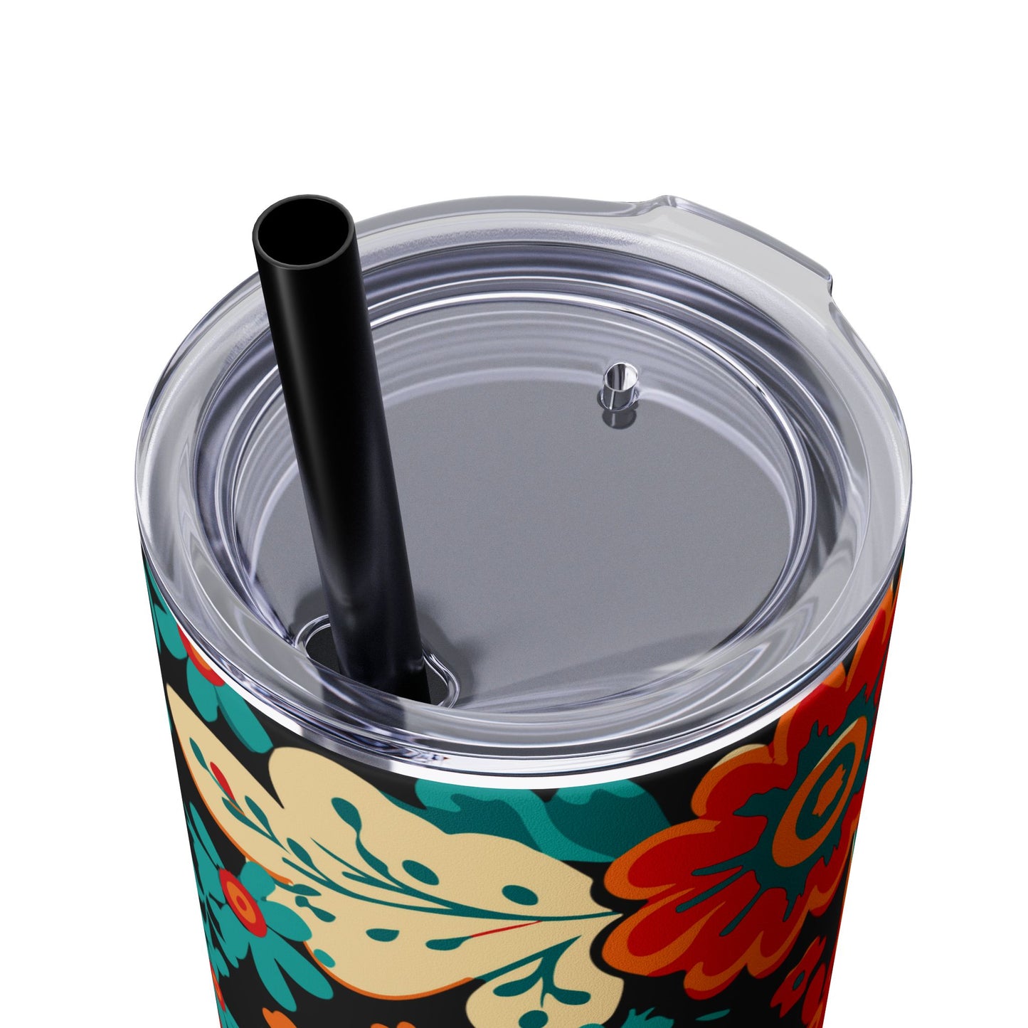 Wild at Heart Floral - Skinny Tumbler with Straw, 20oz