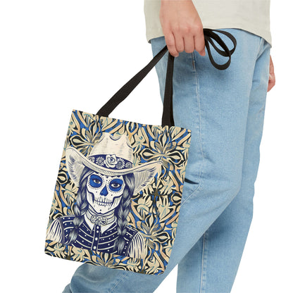 Etched Western Day of the Dead Cowgirl Tote Bag Accessory (AOP)