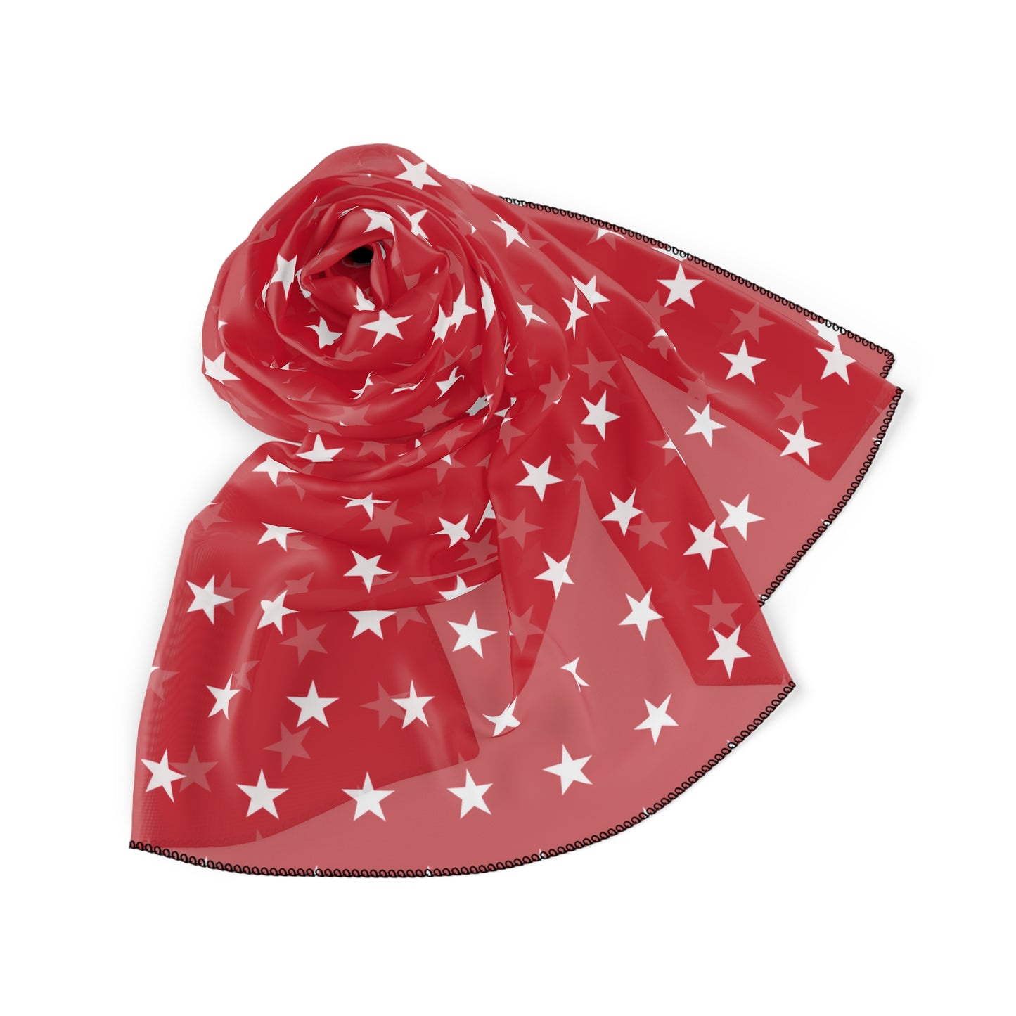 Stars Baby - Red & White - Wild Rag - Semi Sheer Poly