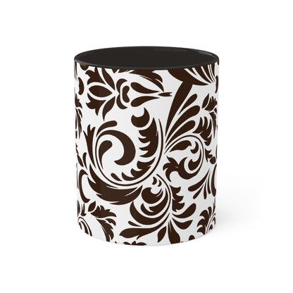 Graphic Tooled Leather Colorful Ceramic Coffee Mugs, 11oz