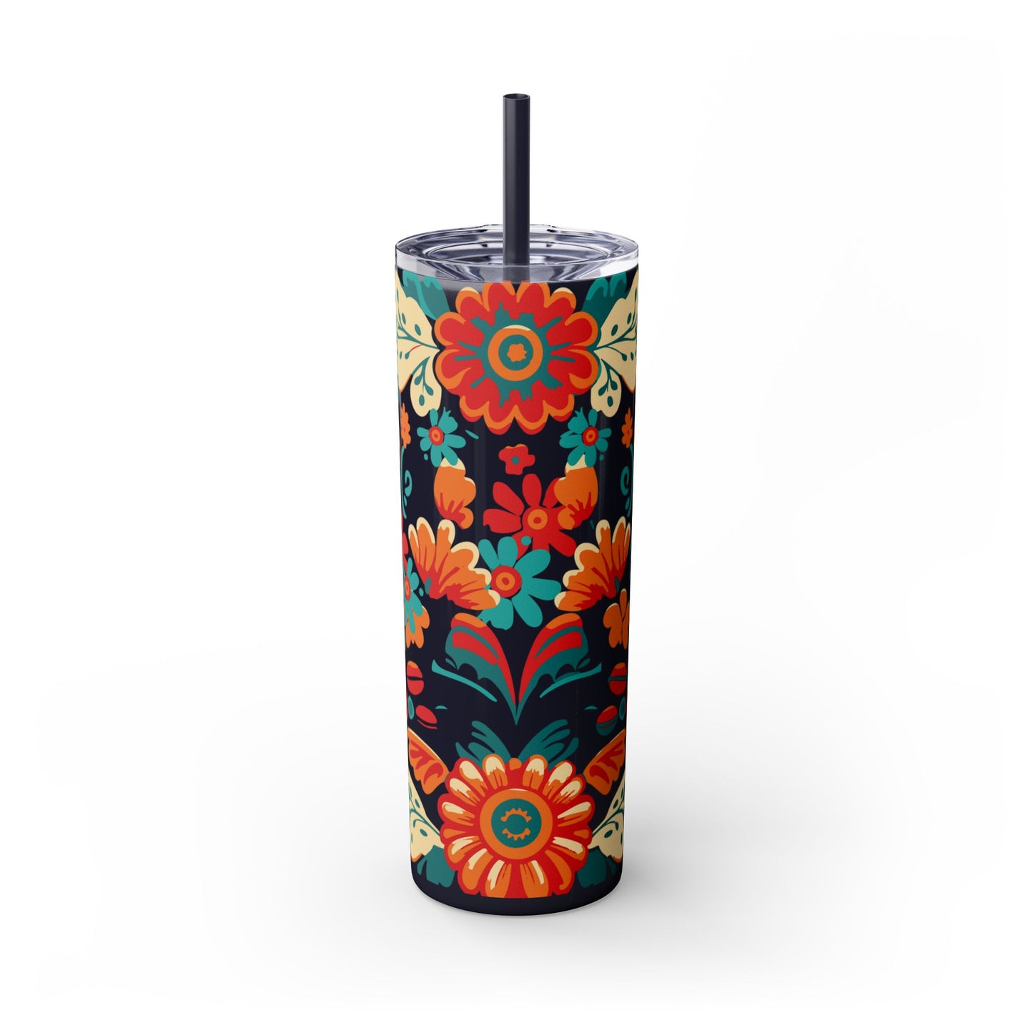 Wild at Heart Floral - Skinny Tumbler with Straw, 20oz