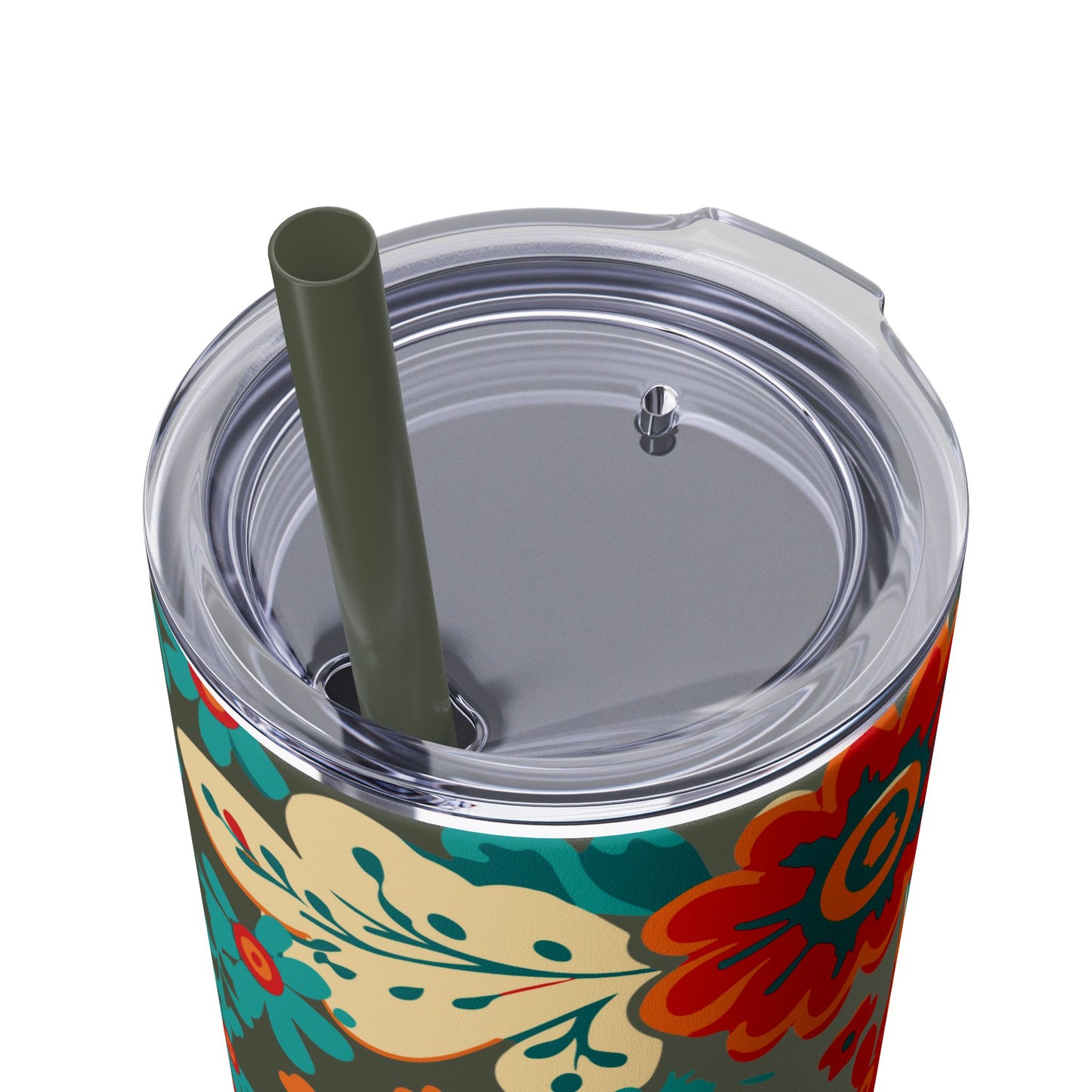 Wild at Heart Floral - Skinny Tumbler with Straw, 20oz