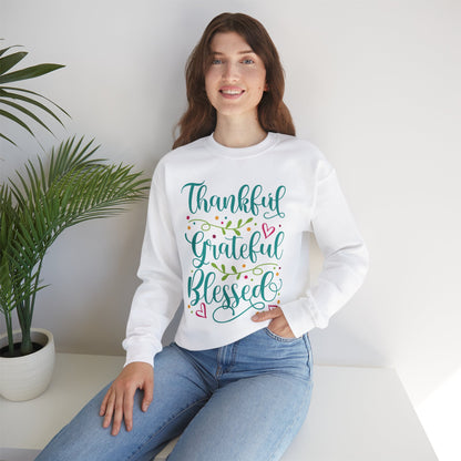 Thankful Grateful Blessed - Christian - Unisex NuBlend® Crewneck Sweatshirt